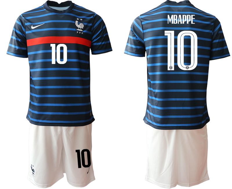 Men 2021 France home 10 soccer jerseys